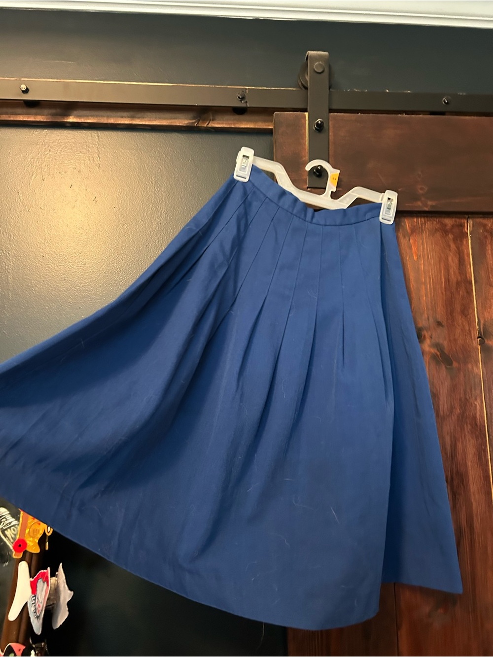 Vintage Lord and Taylor Blue Pleated Circle Pinup Skirt